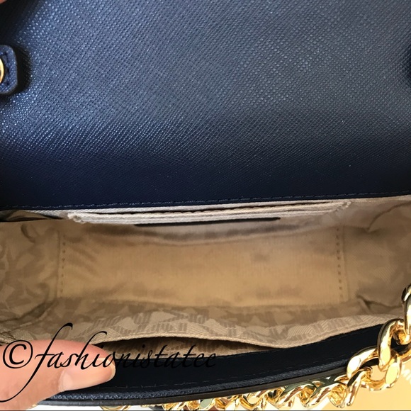 NWT MICHAEL KORS TINA CLUTCH CROSSBODY NAVY - Picture 6 of 8